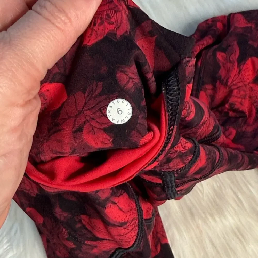 Lululemon Fast & Free 7/8 Tight II Carmine True Red Black